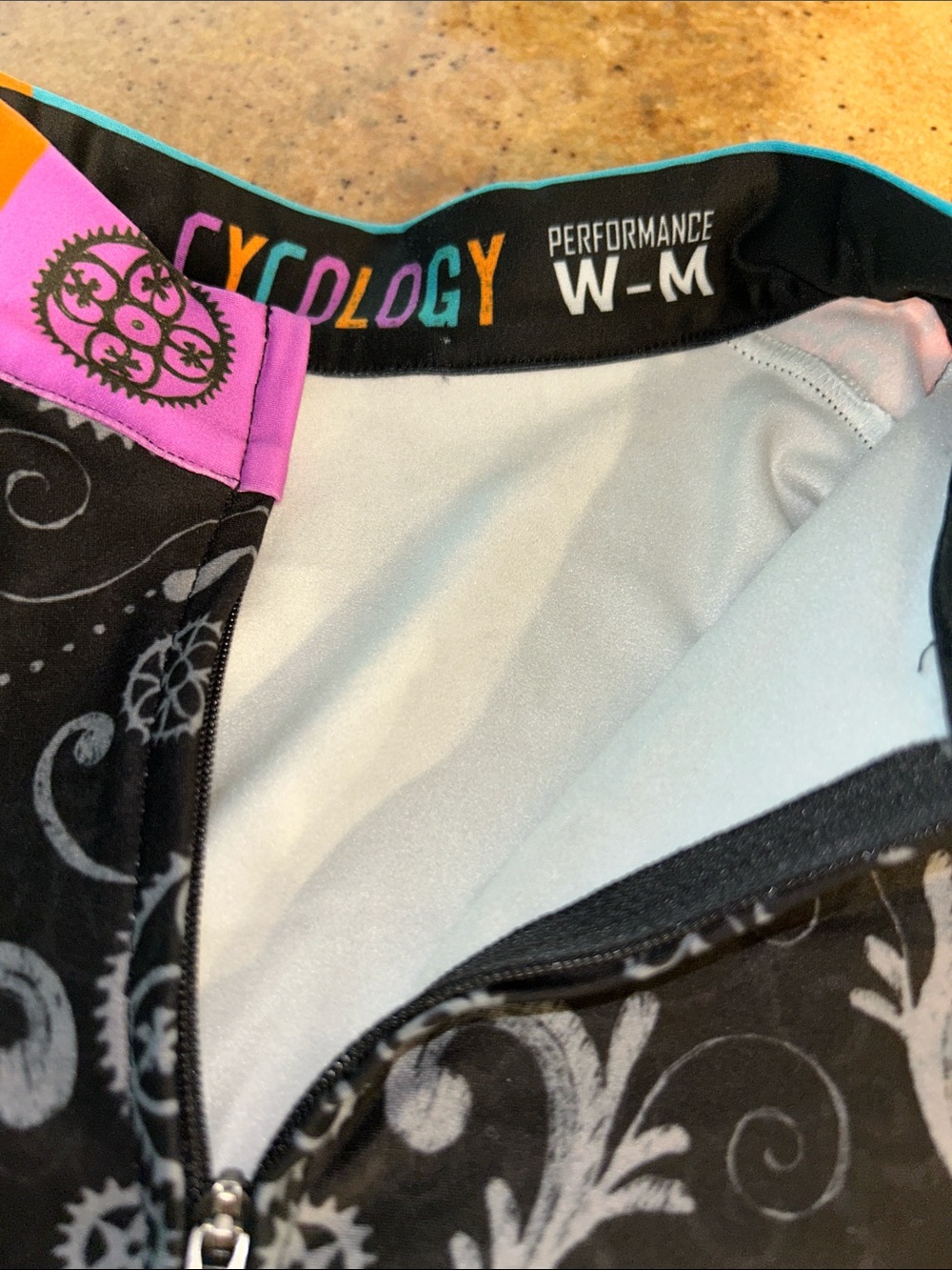 CYCOLOGY sz M Women's Colorblock Long Sleeve Cycling Jersey - Black/Pink/Orange - Picture 4 of 7